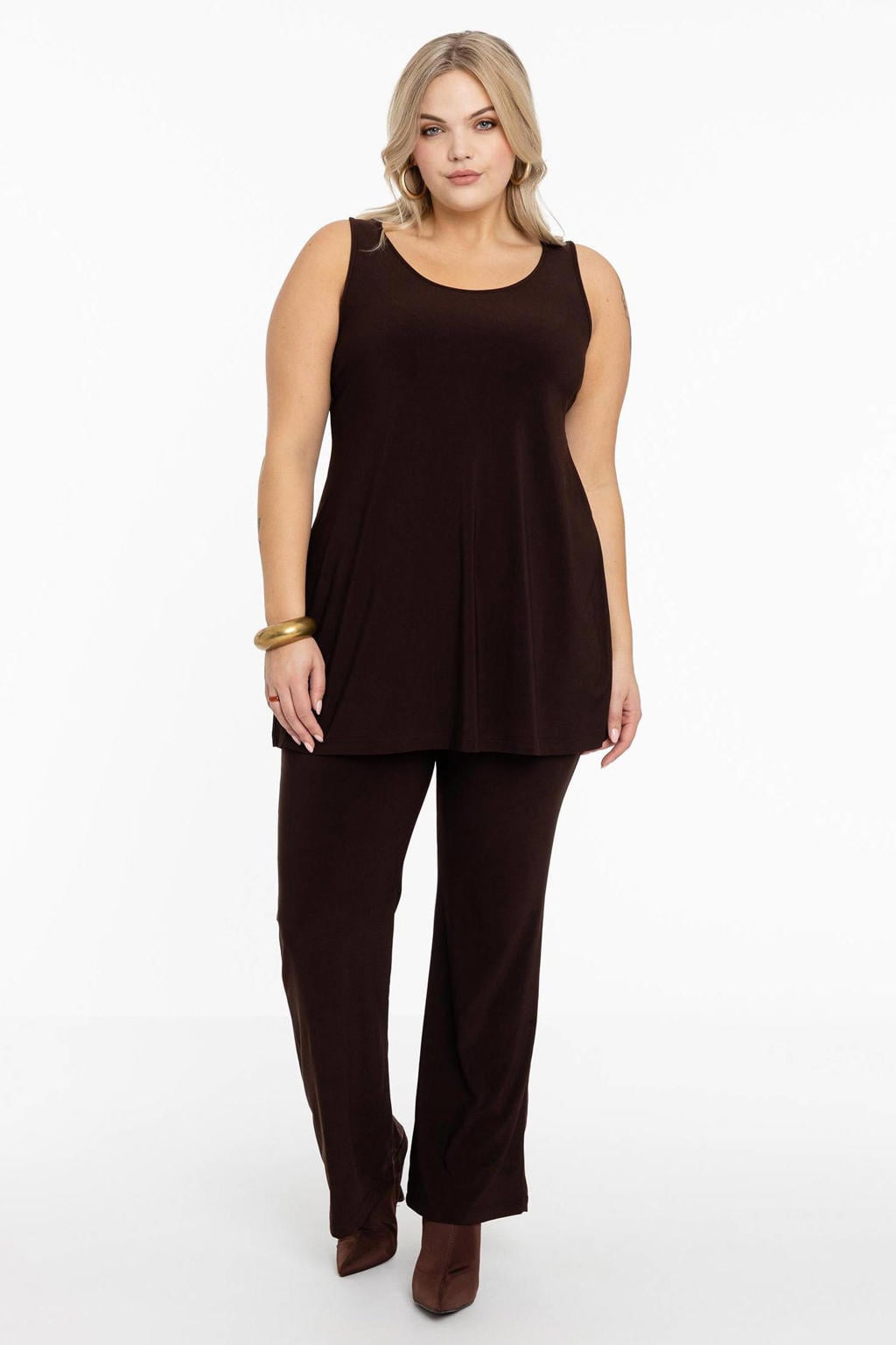 YOEK Travelstof singlet bruin
