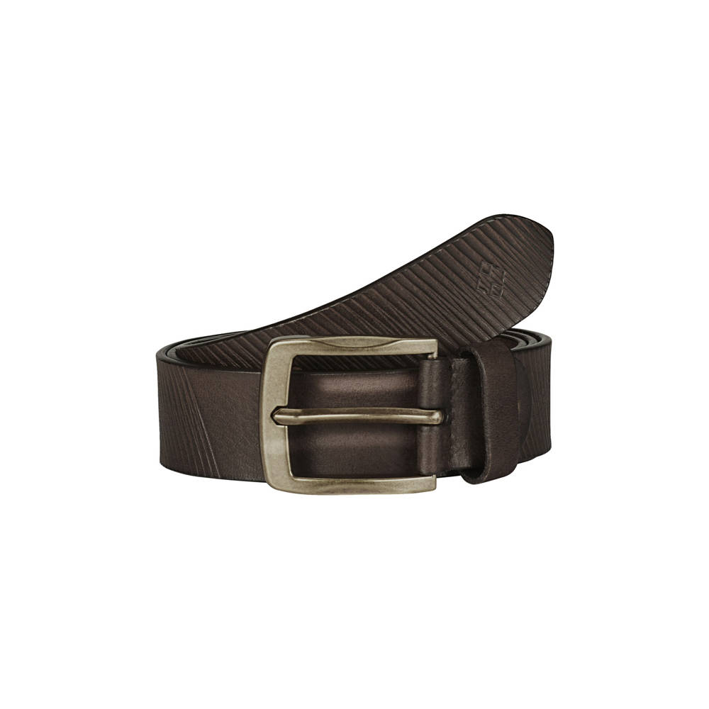 Charles Colby Plus Size leren riem LORD HIKKE donkerbruin