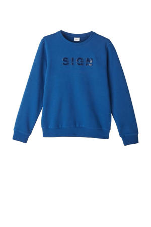 sweater met tekst blauw