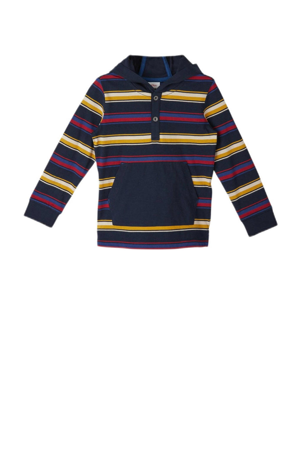 JACK & JONES PREMIUM gestreepte hoodie JPRBLUTOM grijs/wit