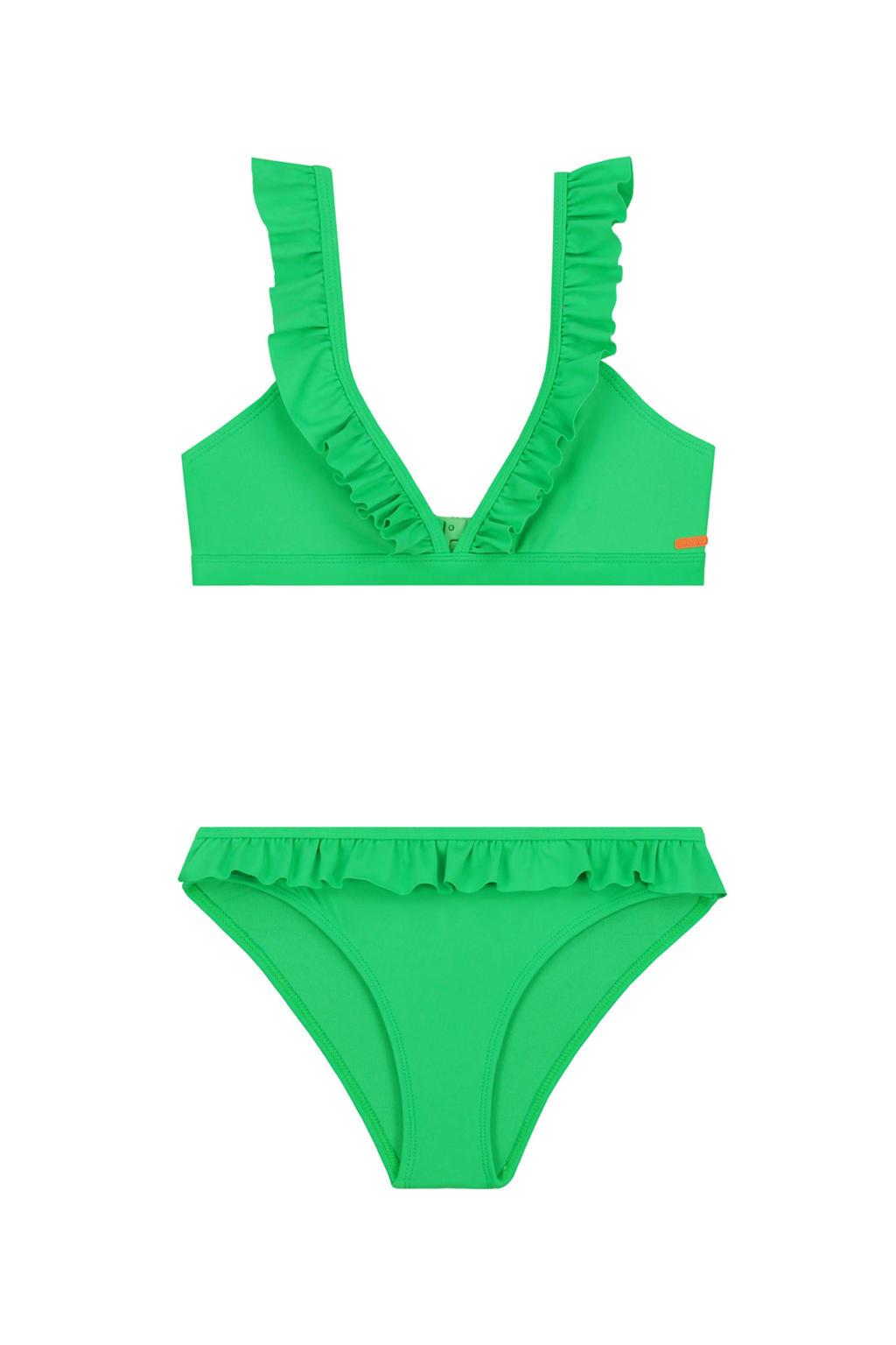 Shiwi triangel bikini Bella met ruches groen wehkamp