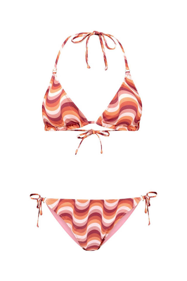 Shiwi reversible triangel bikini Liz roze/bruin/oranje
