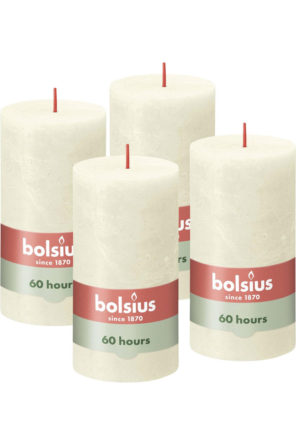 Bolsius stompkaars Rustiek (Ø6,8x13 cm) (set van 4)