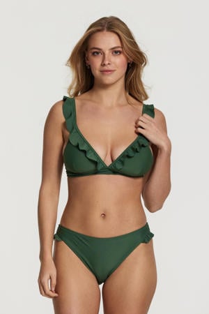 triangel bikini met ruches Bobby groen