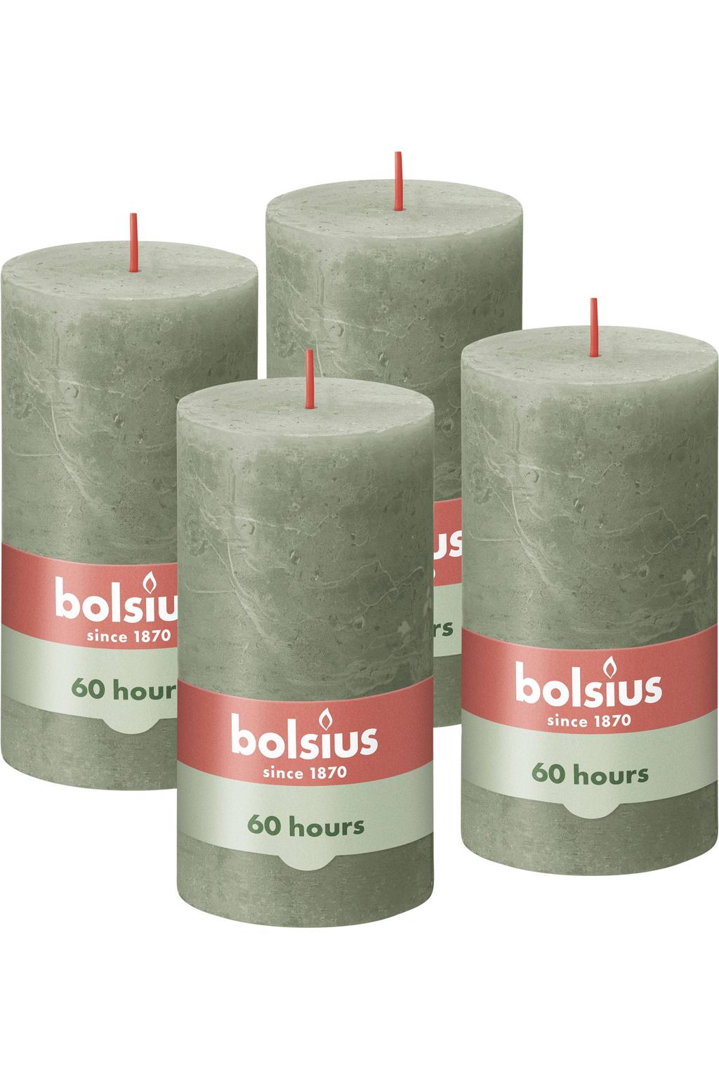 Bolsius stompkaars Rustiek (Ø6,8x13 cm) (set van 4)