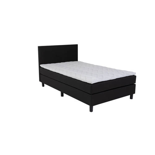 Beter Bed Basic Box Owen vlak met gestoffeerd matras - 120 x 200 cm - zwart