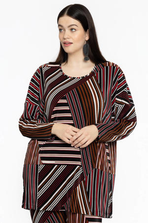 gestreepte tuniek donkerrood