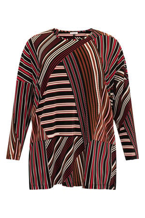 gestreepte tuniek donkerrood