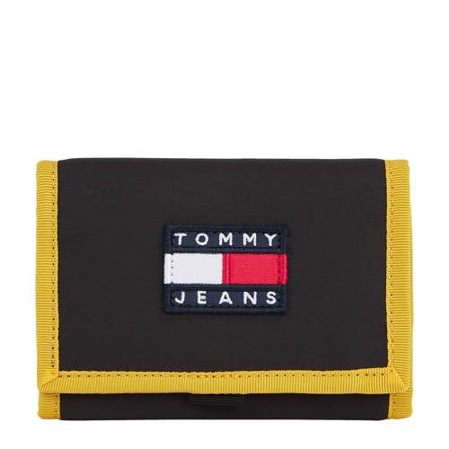 Tommy Jeans portemonnee met logo zwart/geel