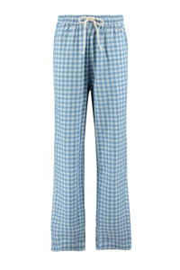 America Today Junior geruite pyjamabroek Loyce  lichtblauw/wit