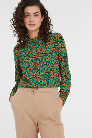 blouse VMSAGA met all over print groen