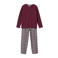 Mango Kids   geruite pyjama wijnrood/grijs