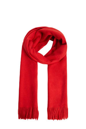sjaal met franjes rood