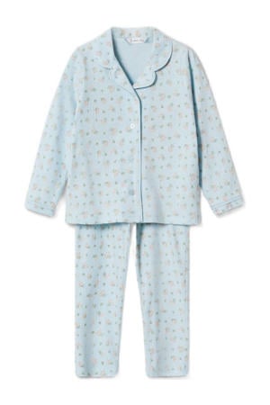 pyjama met bloemdessin lichtblauw