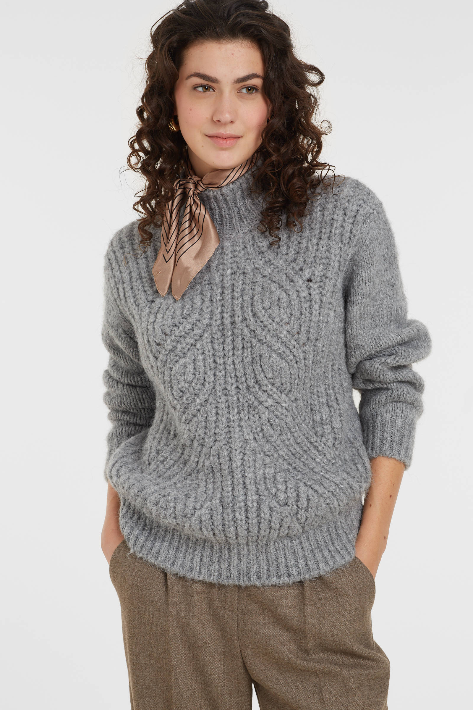 Kleding Dameskleding Sweaters Pullovers gebreide zwarte grijze tweed pullover 