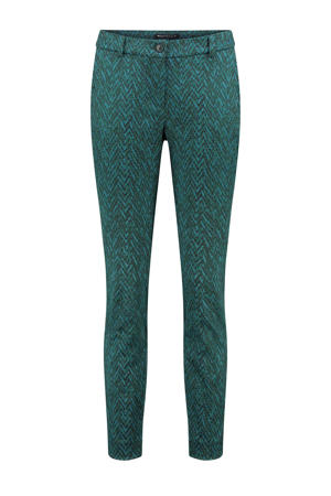 slim fit pantalon met all over print turquoise