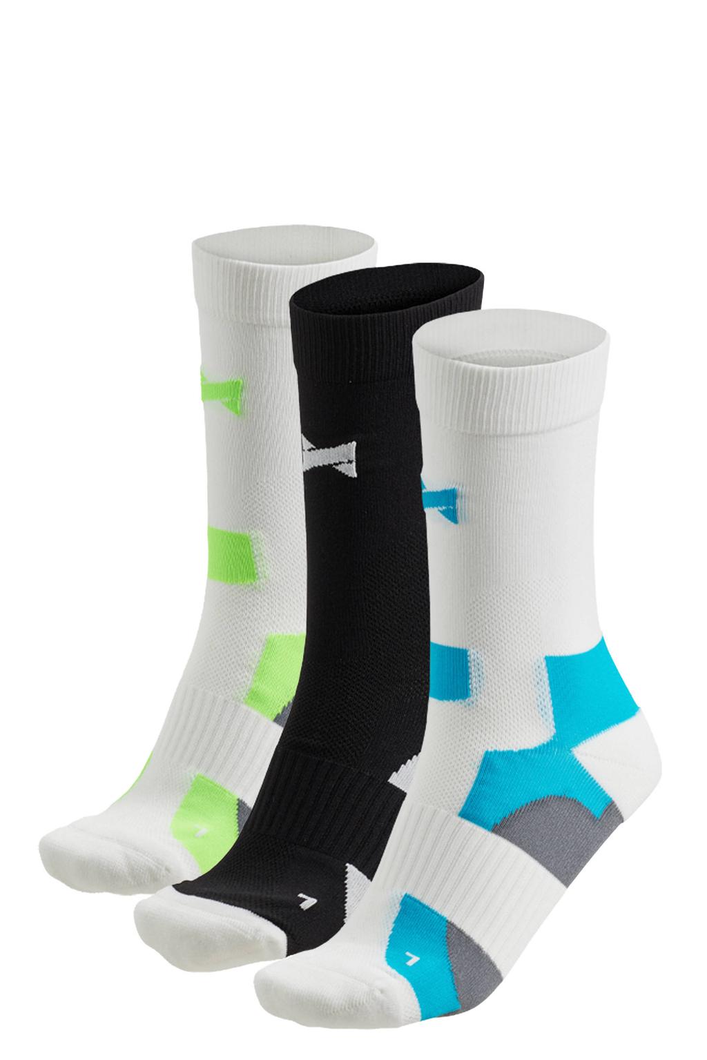 Xtreme fietssokken - wit/zwart/multi (set van 3)