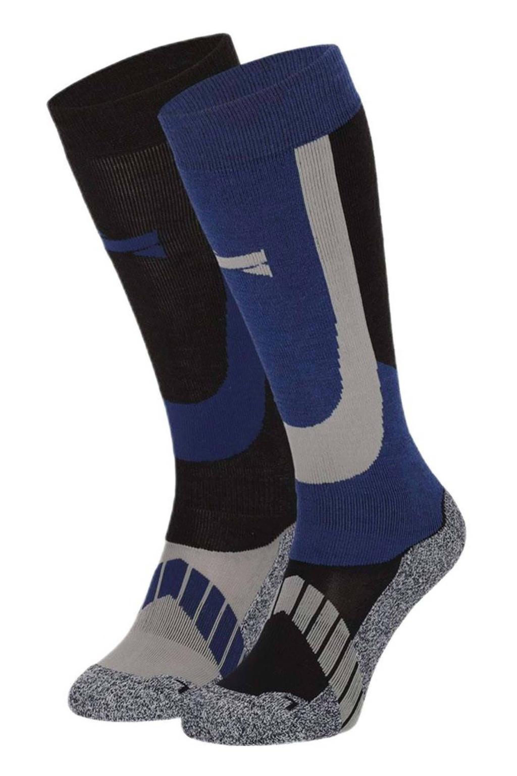 Xtreme skisokken - zwart/blauw (set van 2)