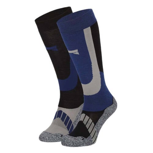 Xtreme skisokken - set van 2 zwart/blauw afbeelding