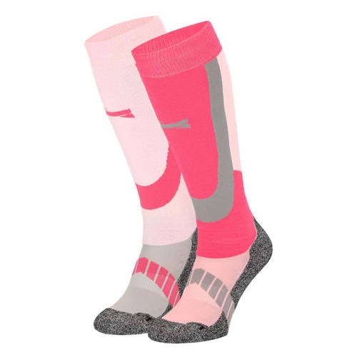 Xtreme skisokken - set van 2 fuchsia/lichtroze afbeelding