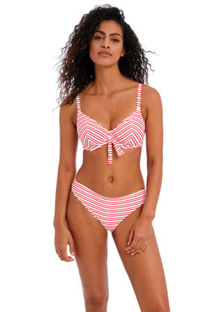 niet-voorgevormde gestreepte beugel bikinitop New Shores rood/wit