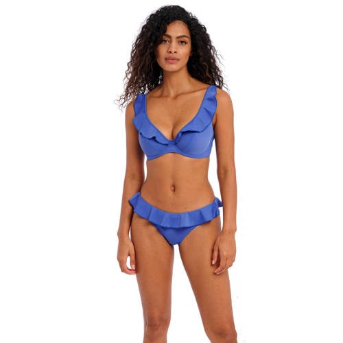 Freya niet-voorgevormde beugel bikinitop Jewel Cove met ruches blauw afbeelding
