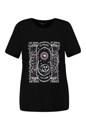 T-shirt met printopdruk zwart/wit