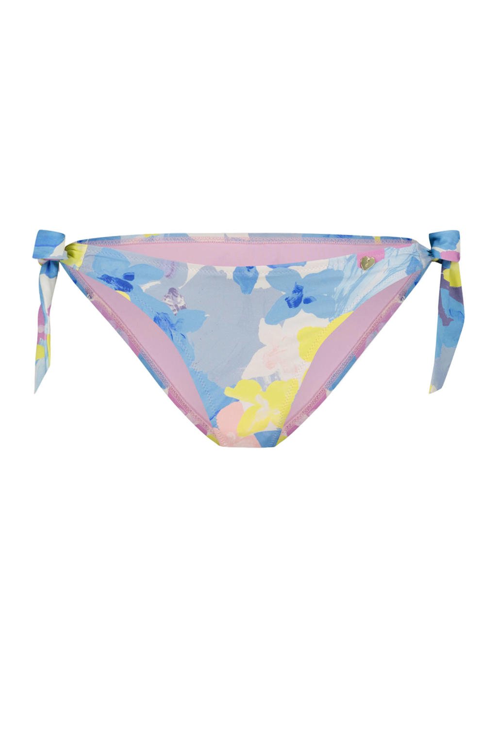 Fabienne Chapot strik bikinibroekje Heather blauw/geel/roze | wehkamp