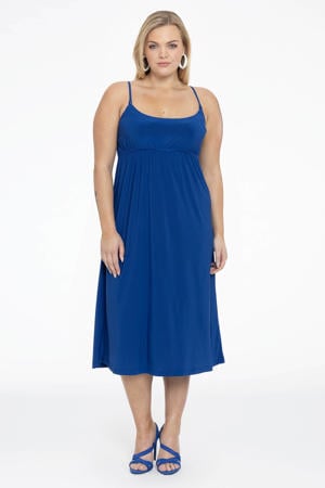 Travelstof jurk blauw