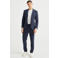 WE Fashion geruite slim fit pantalon heavy blue