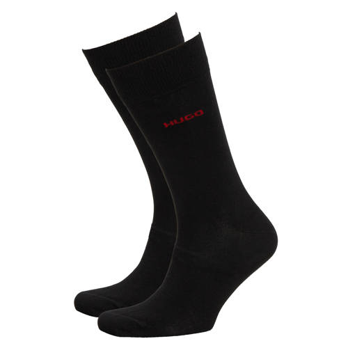 HUGO sokken met logo - set van 2 zwart