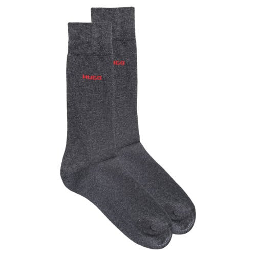 HUGO sokken met logo - set van 2 antraciet