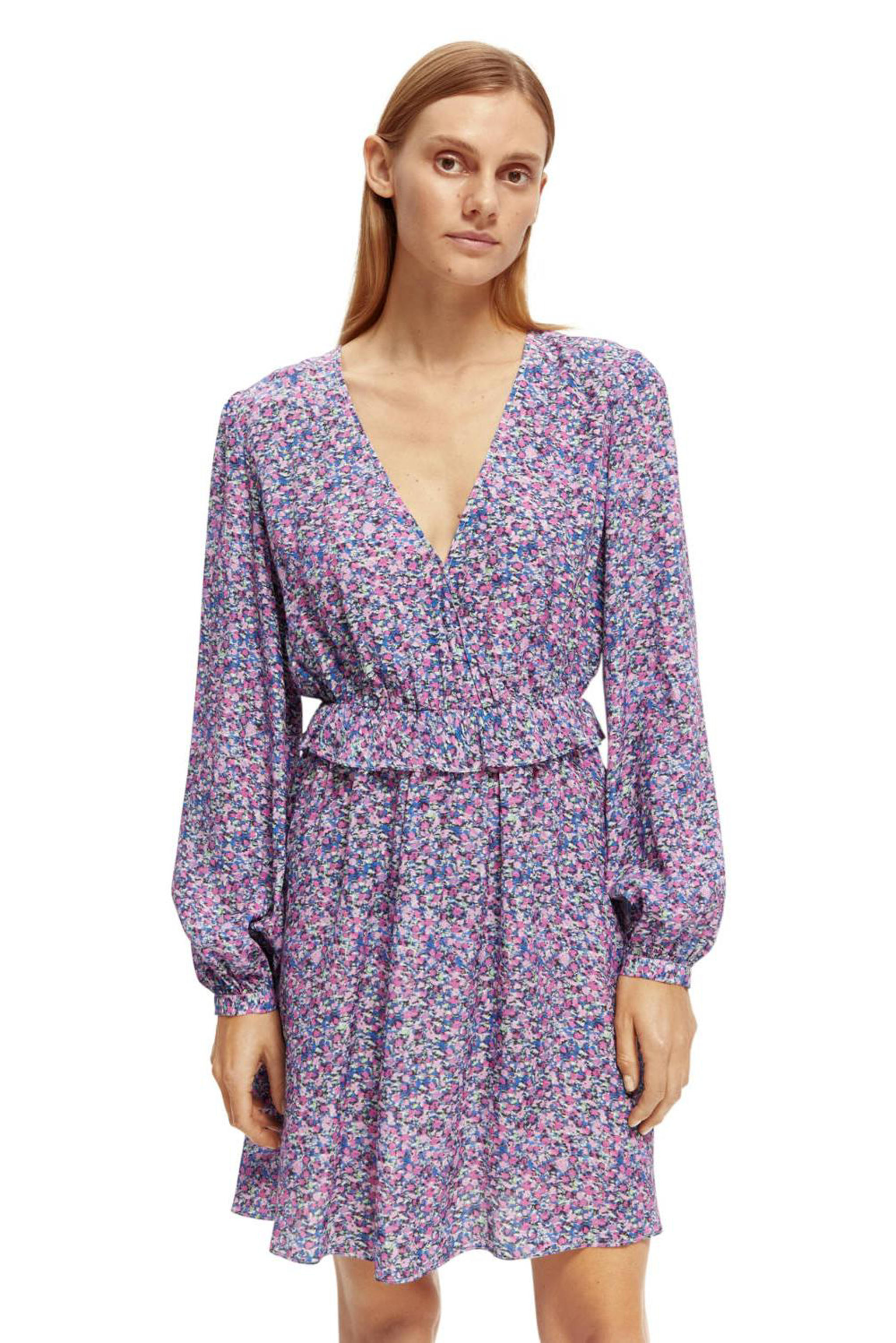 Scotch & Soda jurk met stippen en ruches zwart Scotch & Soda jurk met stippen en ruches zwart