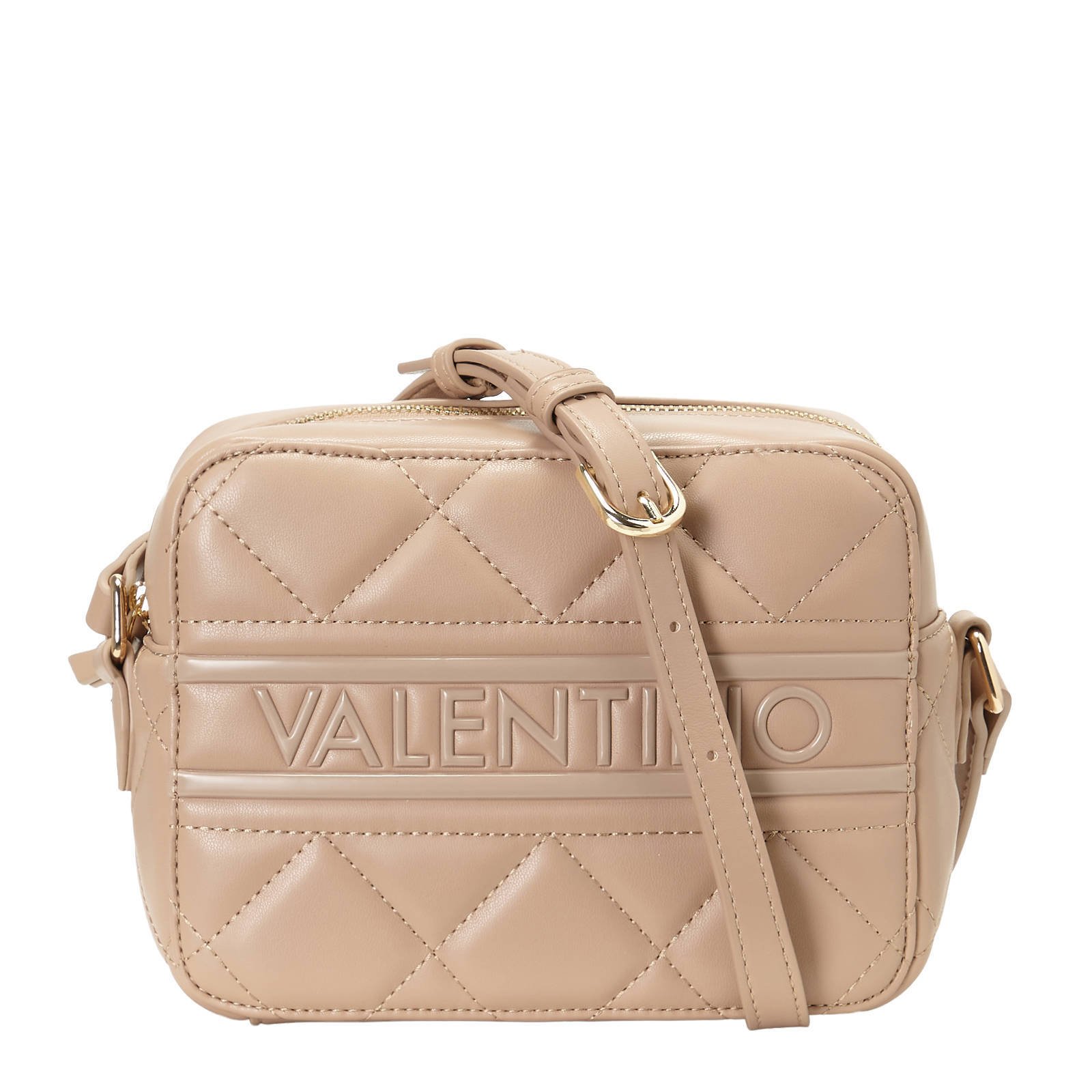 Valentino Bags doorgestikte crossbody tas Ada met logo nude wehkamp