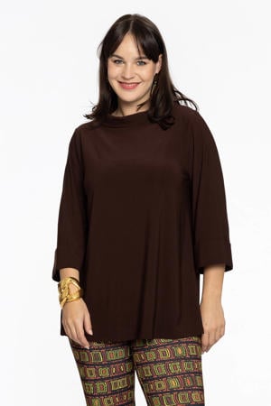 top van travelstof DOLCE bruin