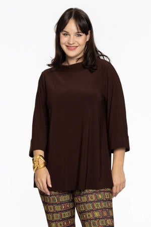 top van travelstof DOLCE bruin
