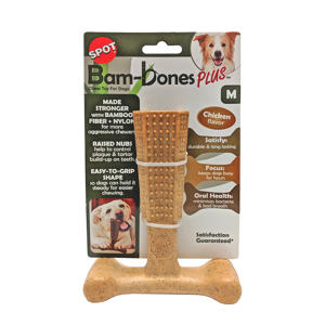 bamboe hondenspeeltje  Bam-Bones Plus Easy Grip Chicken Medium