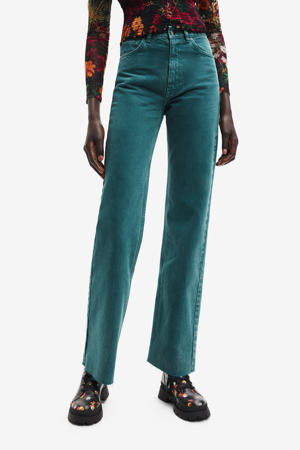 high waist wide leg jeans groen