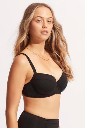 voorgevormde beugel bikinitop E-cup zwart