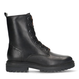 leren veterboots zwart