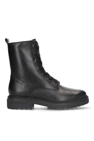 leren veterboots zwart
