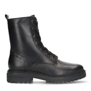 leren veterboots zwart