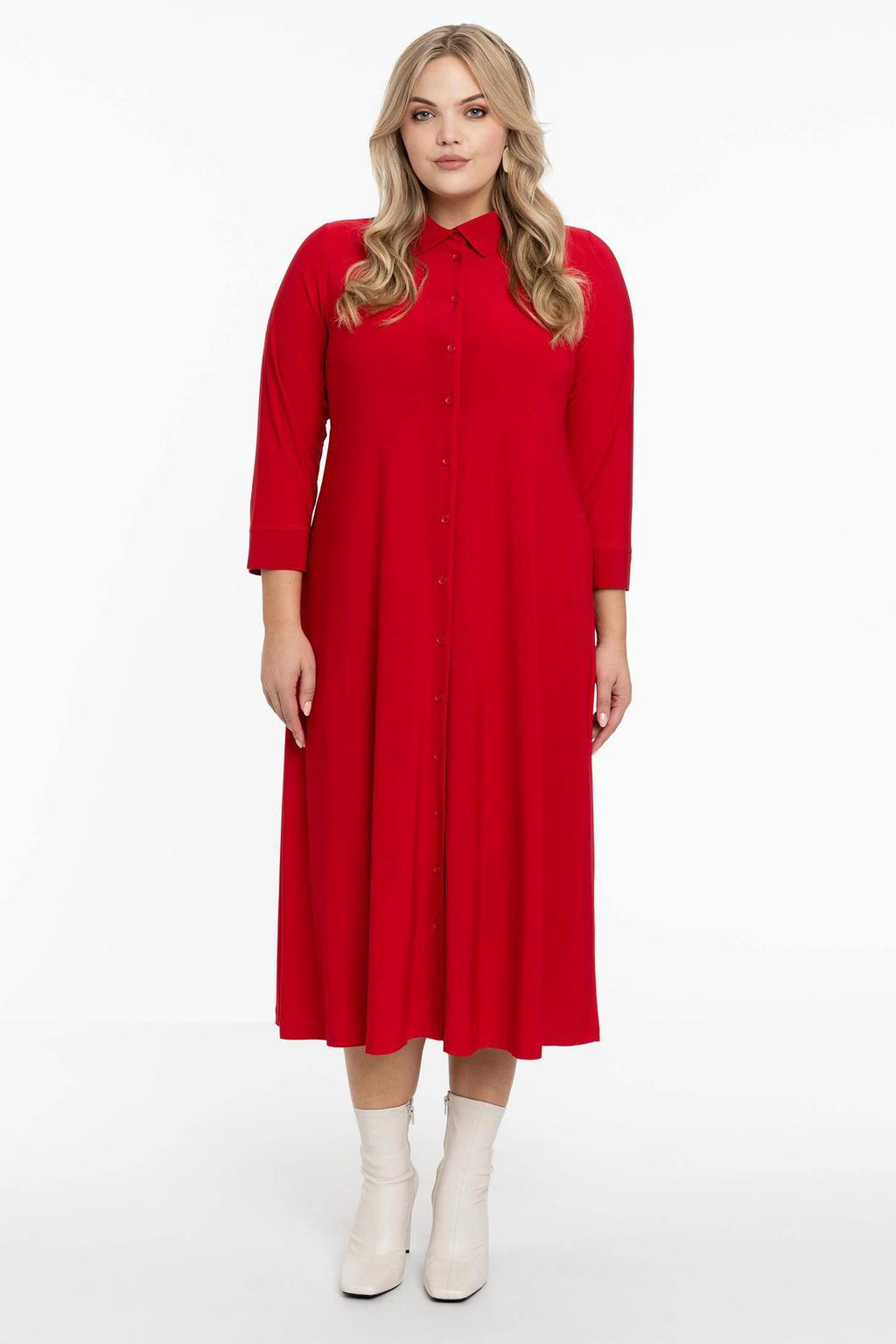 YOEK Travelstof blousejurk rood