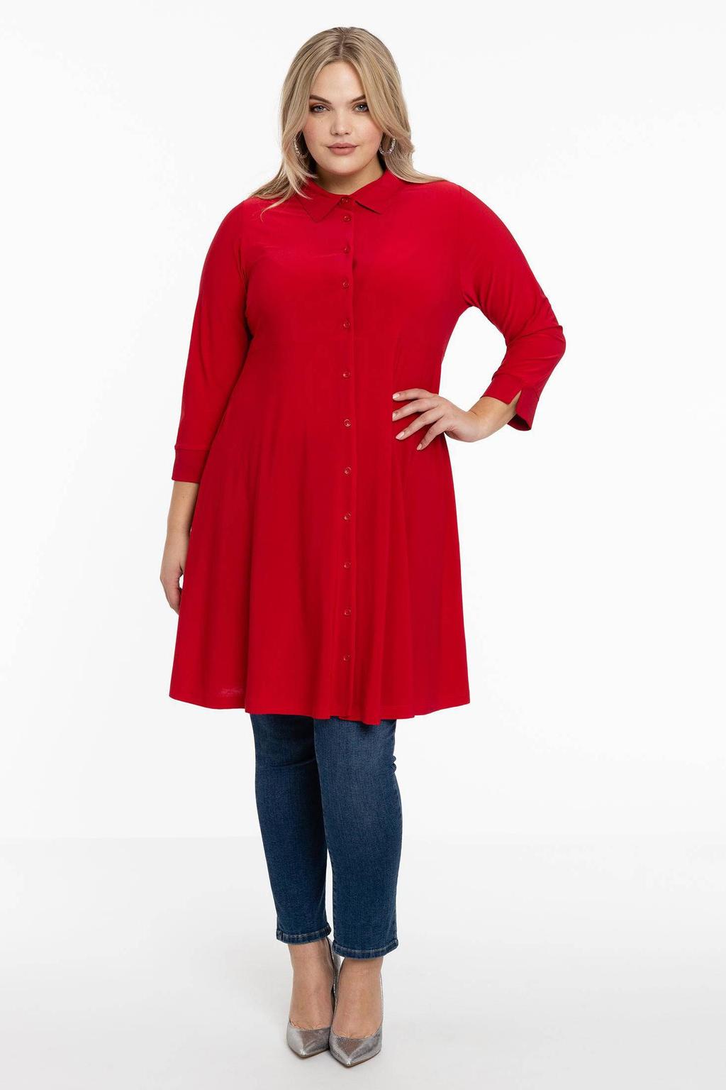 YOEK Travelstof blousejurk rood