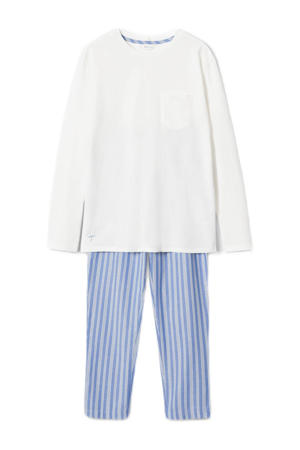   gestreepte pyjama blauw/wit