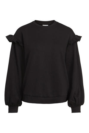 sweater VISIF met ruches zwart