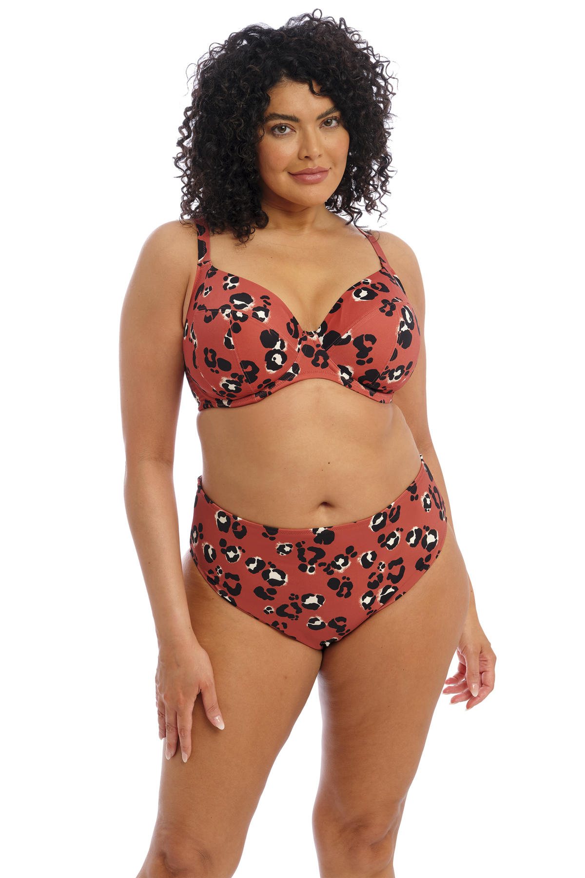 Elomi bikinibroekje Kotiya brique/zwart/wit wehkamp