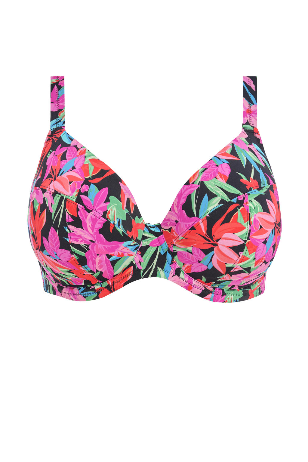 Elomi +size gebloemde beugel bikinitop