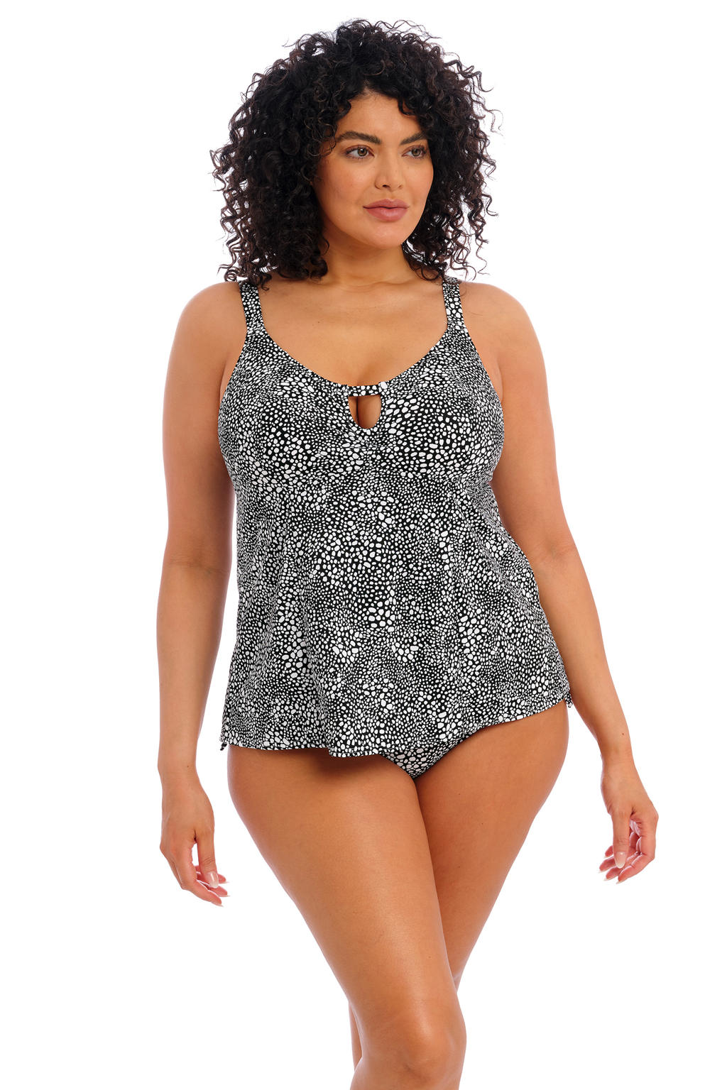 Elomi +size tankini bikinitop Pebble Cove zwart/wit wehkamp