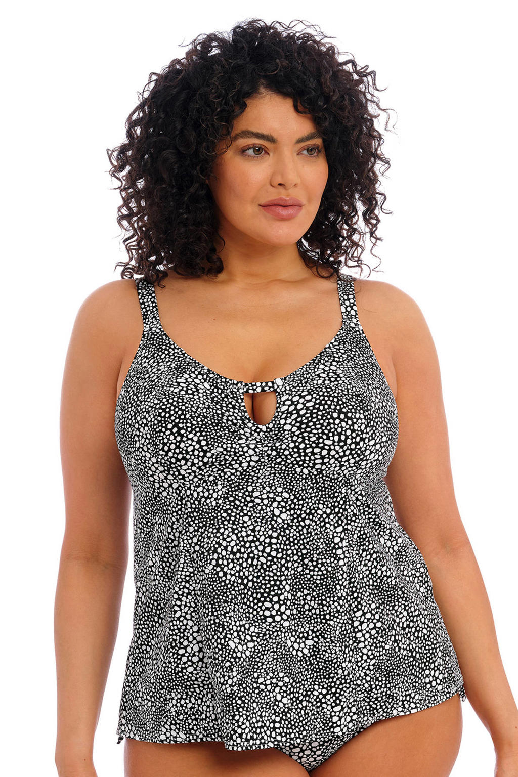 Elomi tankini bikinitop Pebble Cove zwart/wit wehkamp